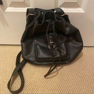 Faux leather black purse/backpack